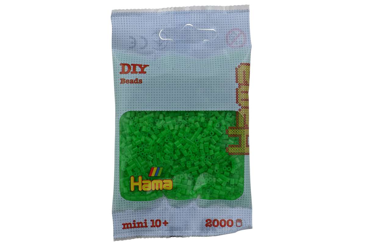 Hama mini perler 2000stk neon grøn